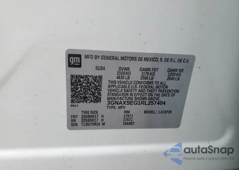 2024 Chevrolet Equinox Ls from USA, damaged, VIN 3GNAXSEG1RL257404
